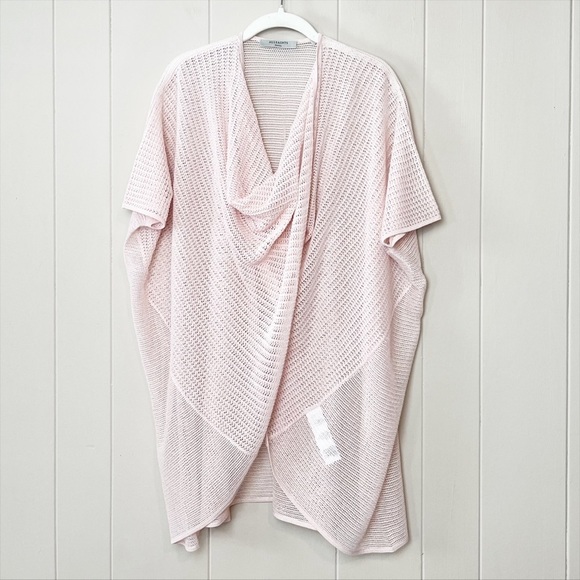 All Saints Itat Twist Tee Small Candy Pink open knit flowy  sheer oversized - Picture 3 of 11